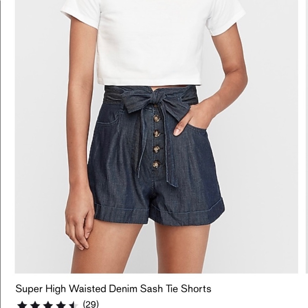 Super high waisted denim shorts